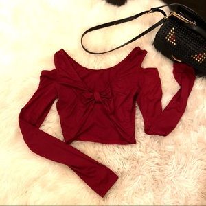 Cold shoulder crop top Medium NWT